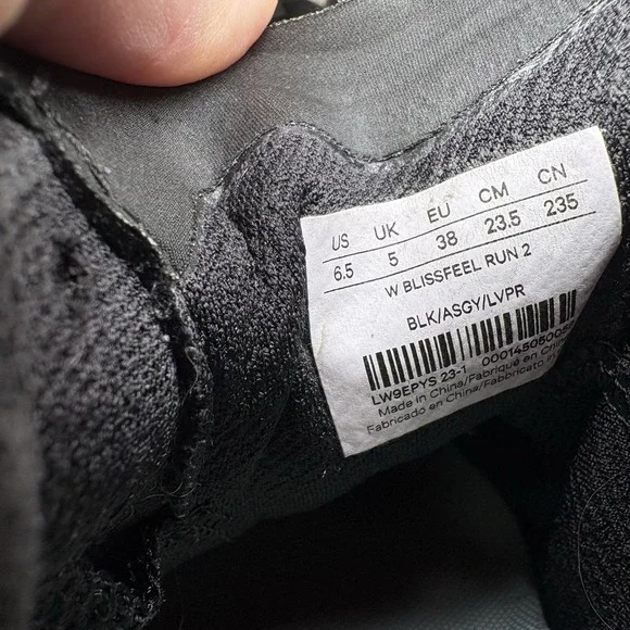 Lululemon BlissFeel 2 Run Black White‎ Running Shoes Sneakers Women Size 6.5 - Picture 7 of 8